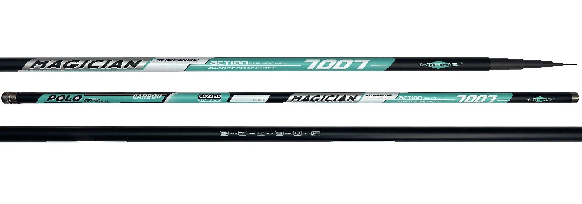 Удилище телескопическое Magician Superior Performance без колец, тест 50-100 г — изображение 2